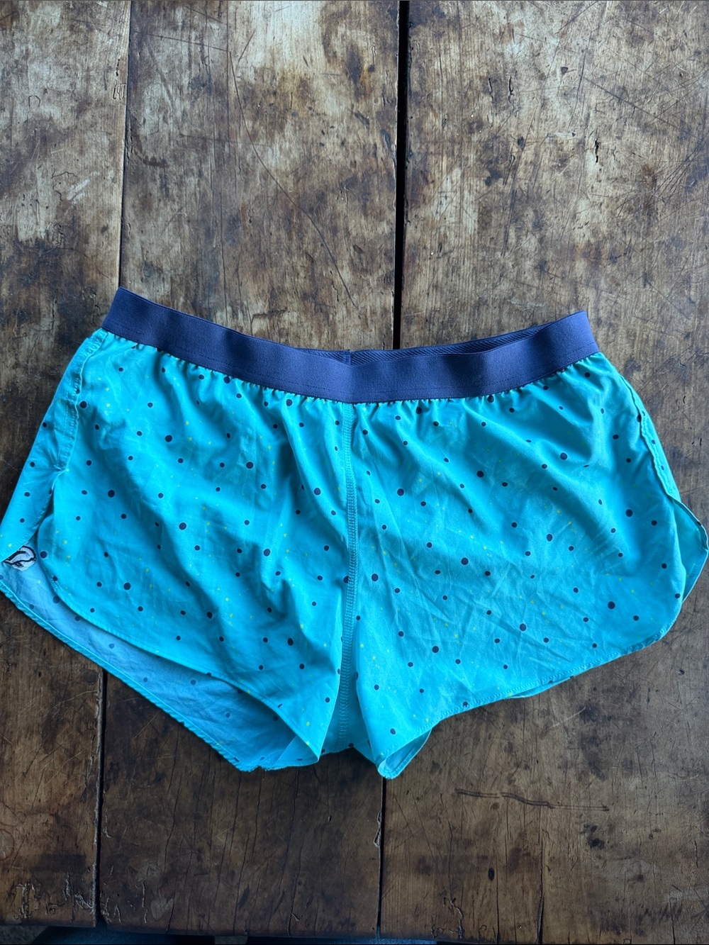 Rabbit Running Shorts Teal Polka Dot